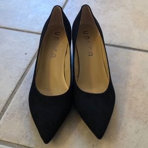 Black Suede block heels